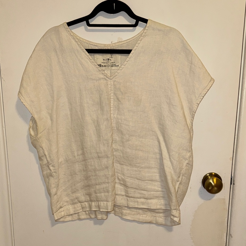 🇱🇹 notPERFECTLINEN white linen Malta top